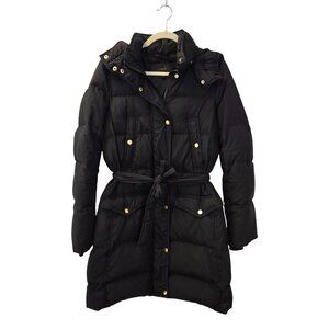 J. Crew Wintress Down Filled Belted Puffer Coat with Removable Hood Size Medium
